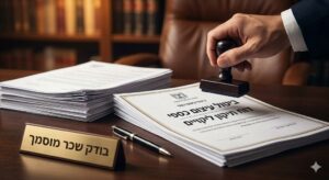 חותמת בודק שכר מוסמך על דו"ח תיקון ליקויים רשמי לביטול עיצום כספי